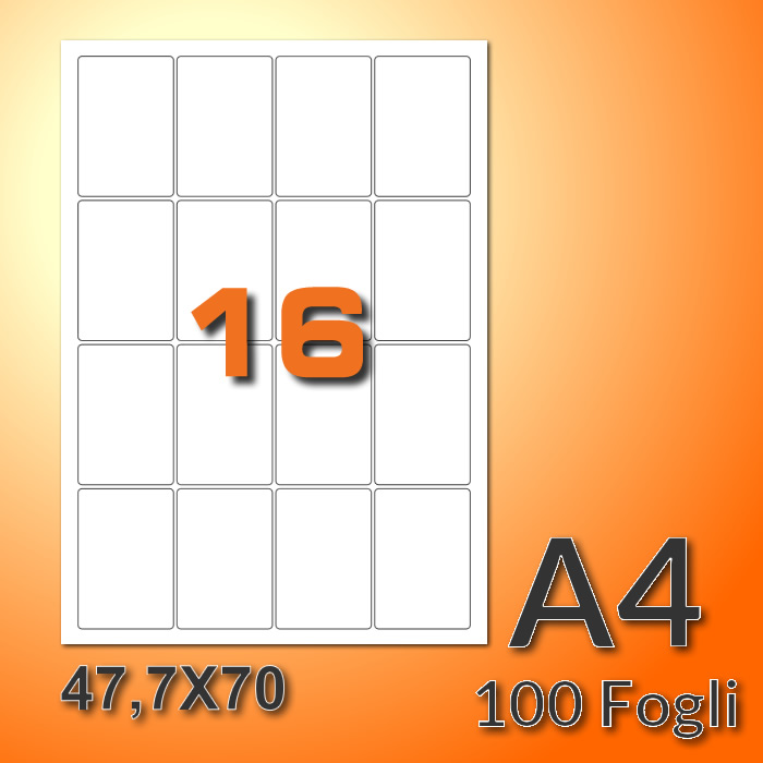 100 fogli 4800 Etichette adesive in fogli A4 Dimensione 22x12.7 mm
