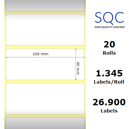 Roll labels Triplex Vellum 100x48 from 1000 pcs Soul 40mm TSC Zebra Citizen 