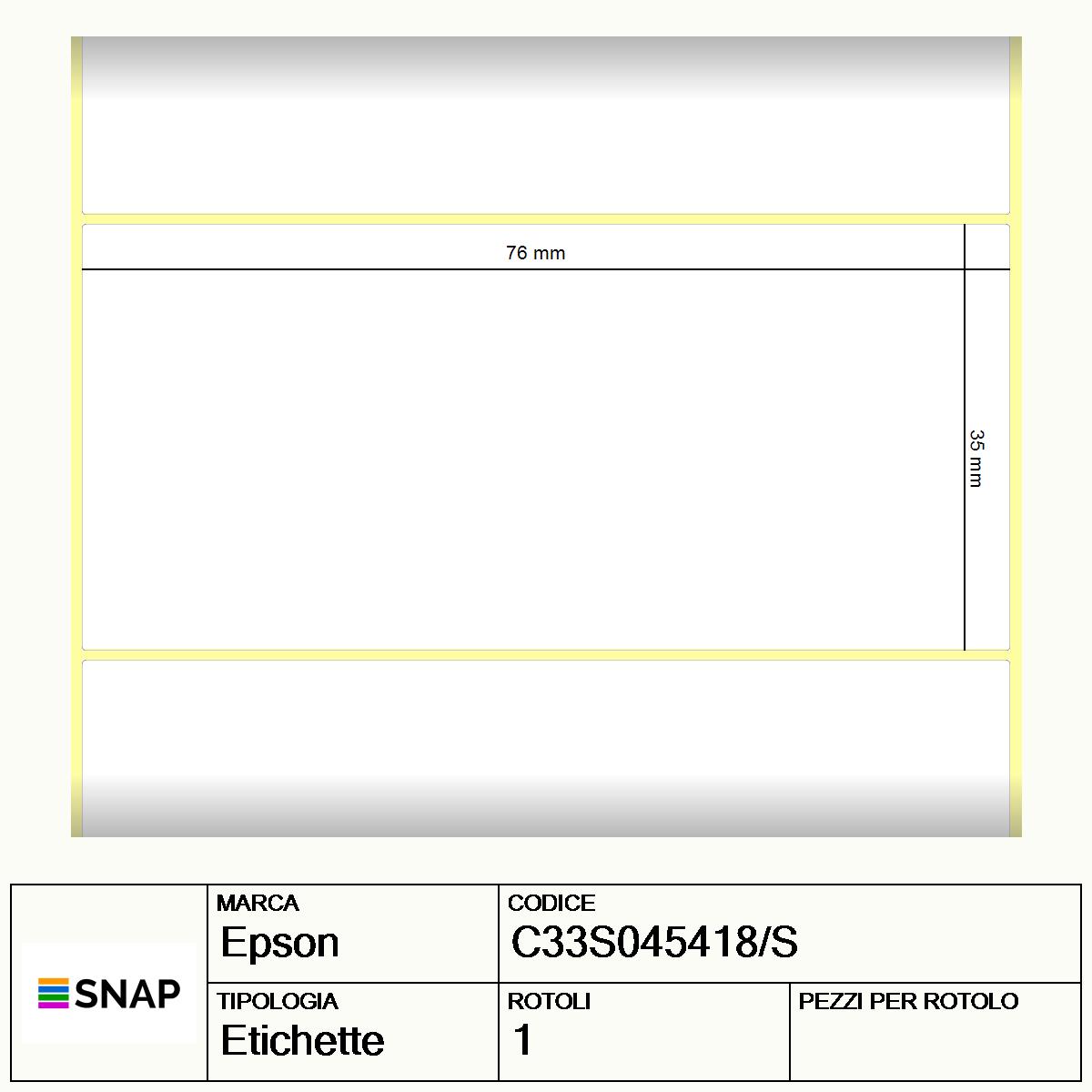 C33S045418/S - Etichette Epson  Carta