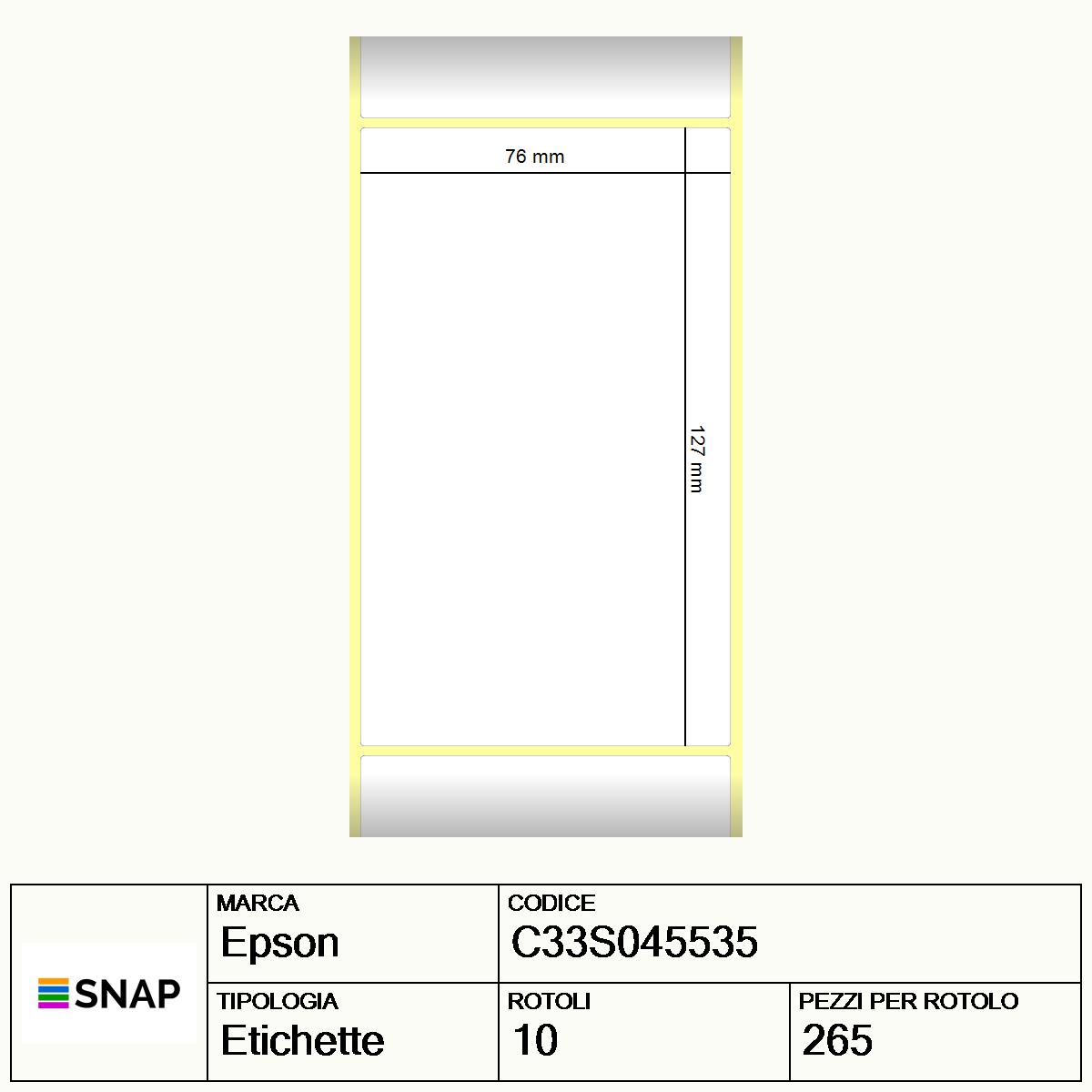 C33S045535 - Etichette Epson  Carta