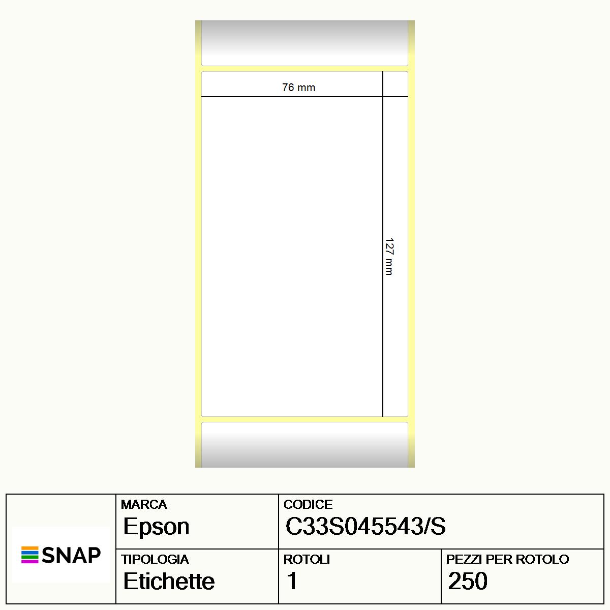 C33S045543/S - Etichette Epson  Carta