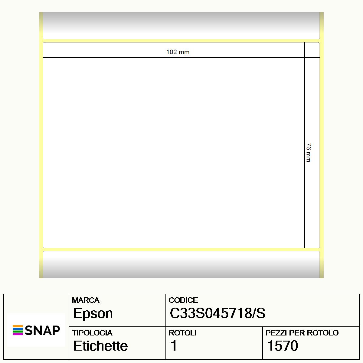 C33S045718/S - Etichette Epson  Carta