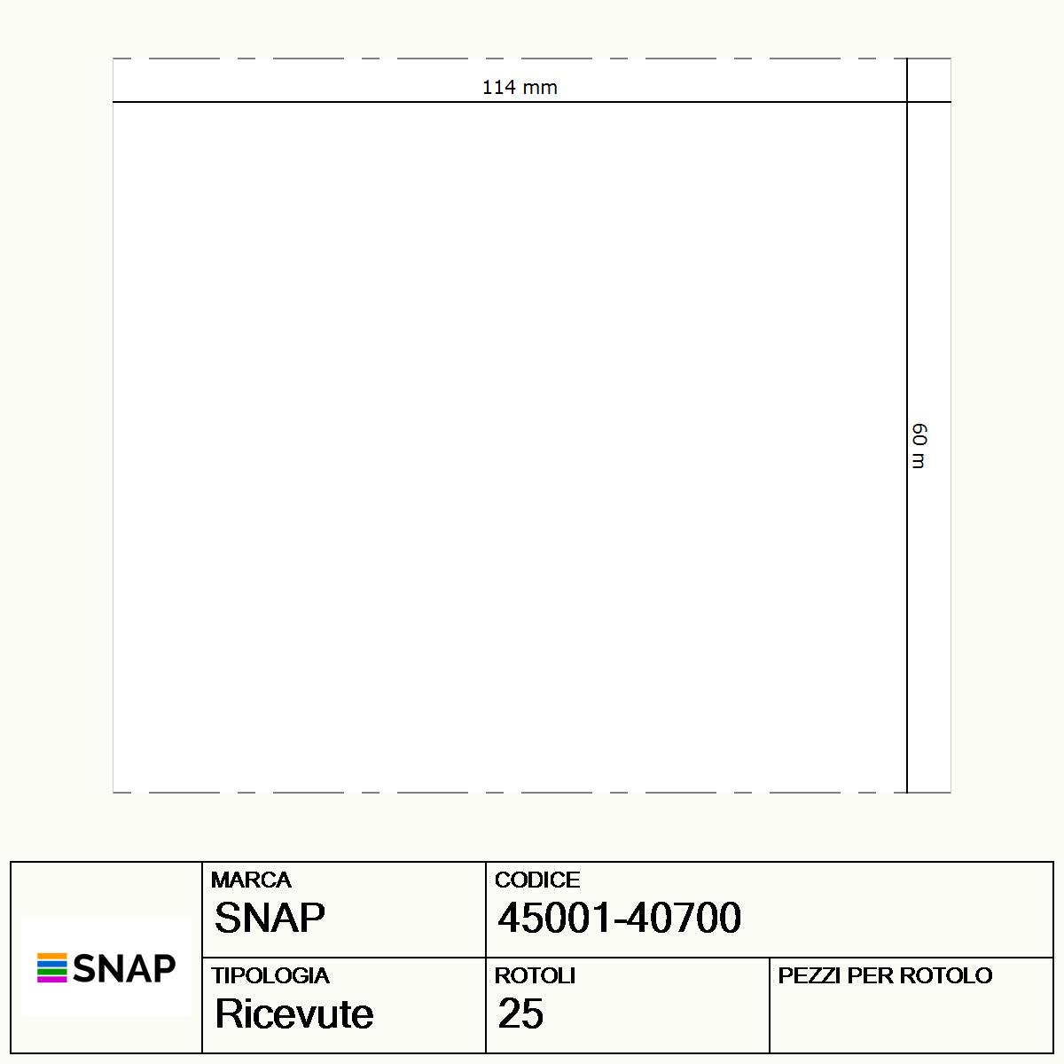 45001-40700 - Ricevute SNAP  Carta