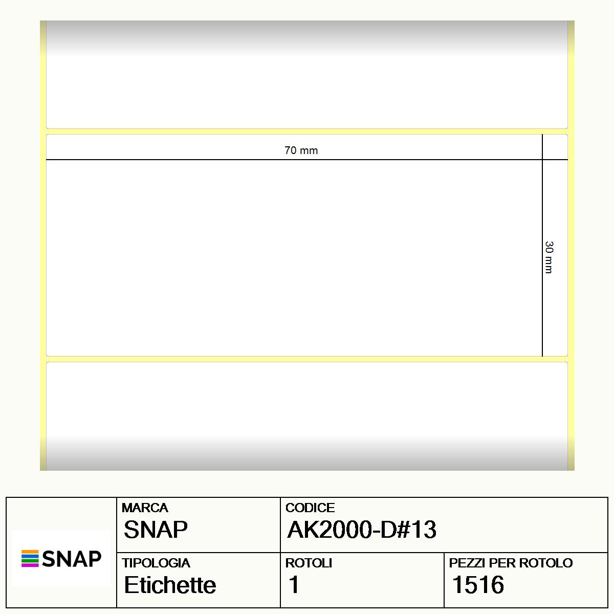 AK2000-D#13 - Etichette SNAP  Carta