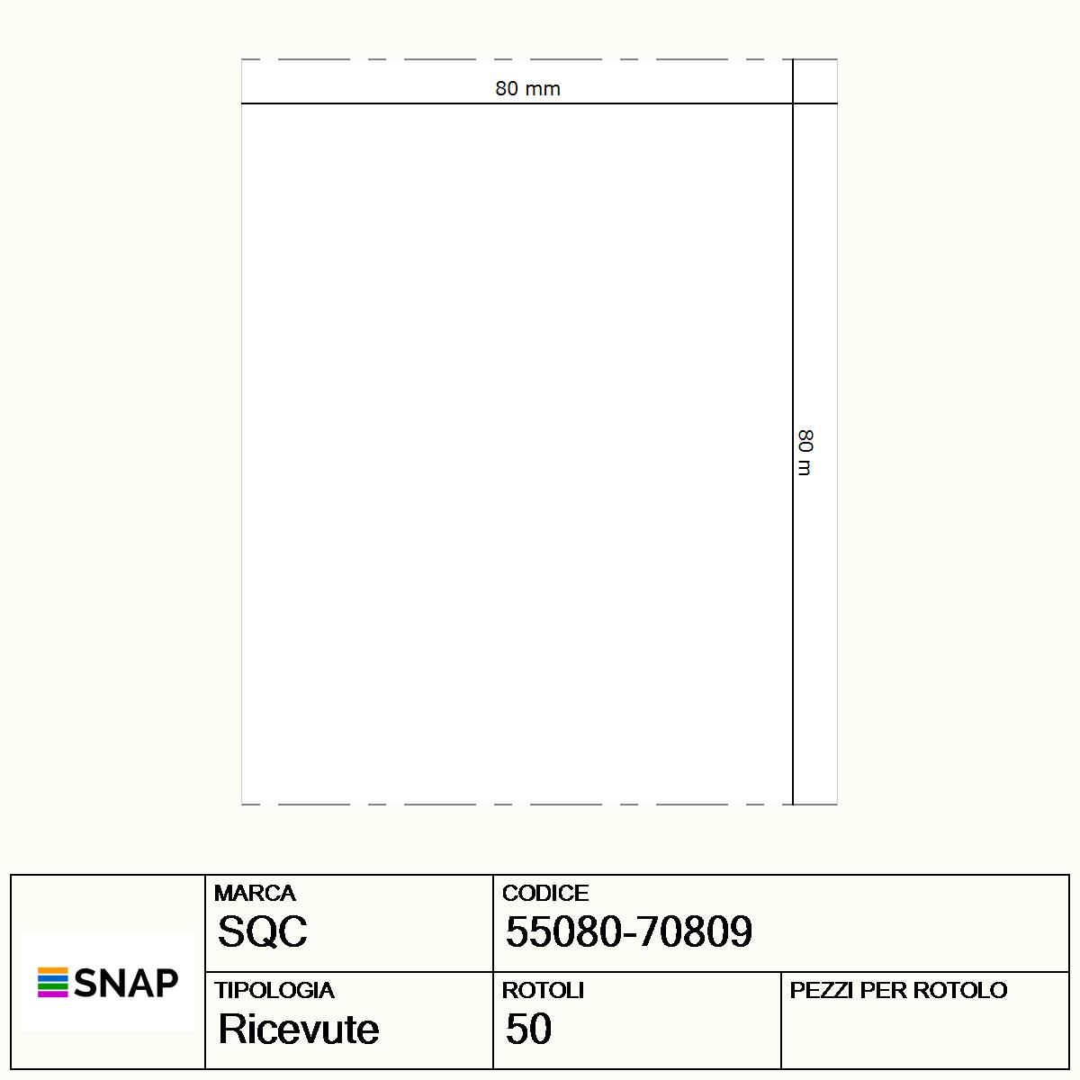 55080-70809 - Ricevute SQC  S-RECEIPTS-PD Carta