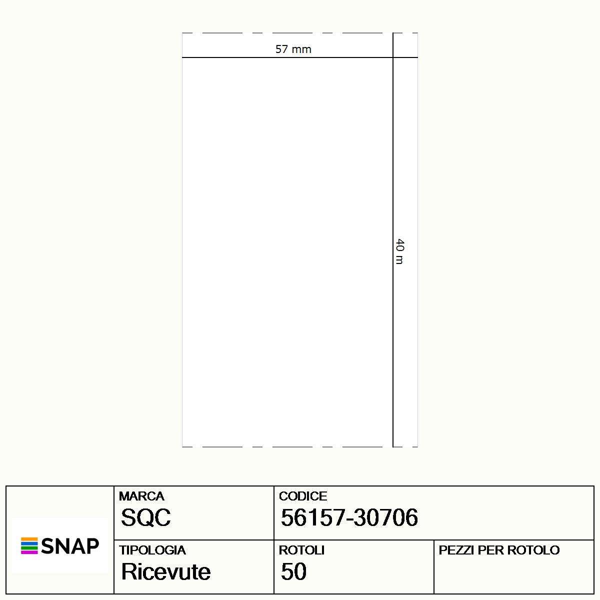 56157-30706 - Ricevute SQC  S-RECEIPTS-PD Carta