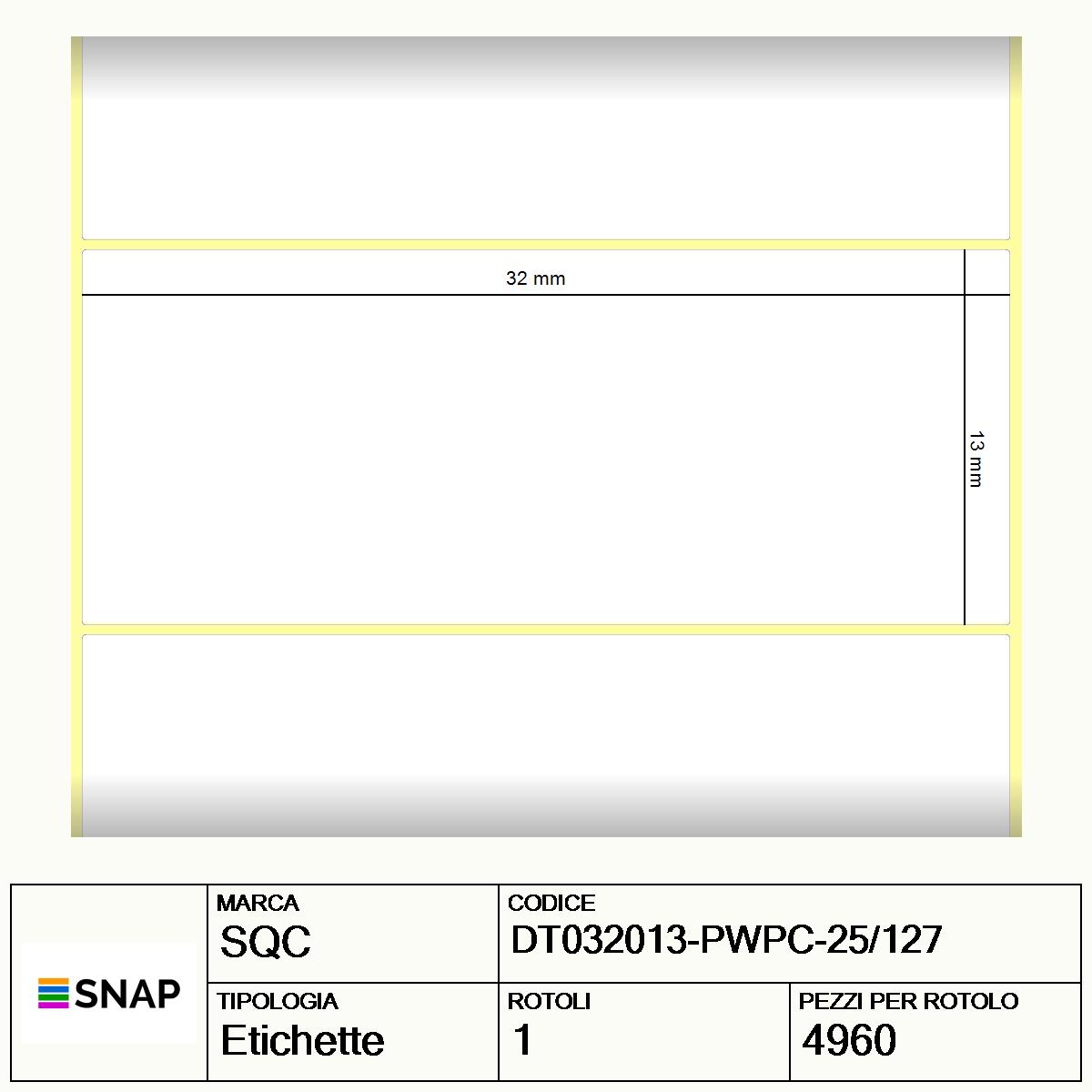 DT032013-PWPC-25/127 - Etichette SQC  S-DESK-PD Carta