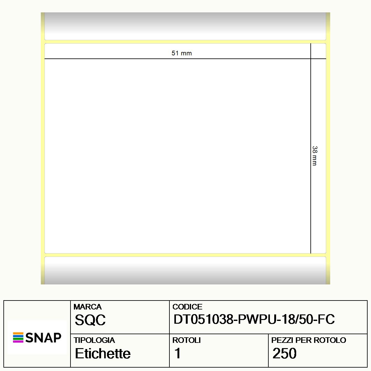 DT051038-PWPU-18/50-FC - Etichette SQC Personalizzato S-MOBILE-PDC