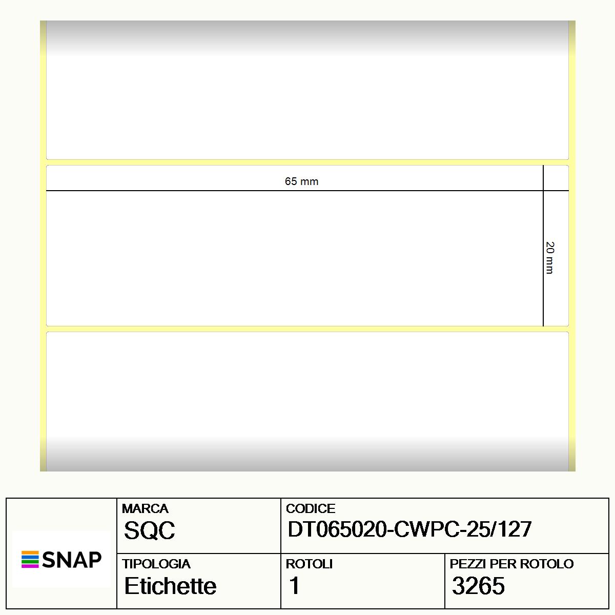 DT065020-CWPC-25/127 - Etichette SQC  S-FROZEN Carta