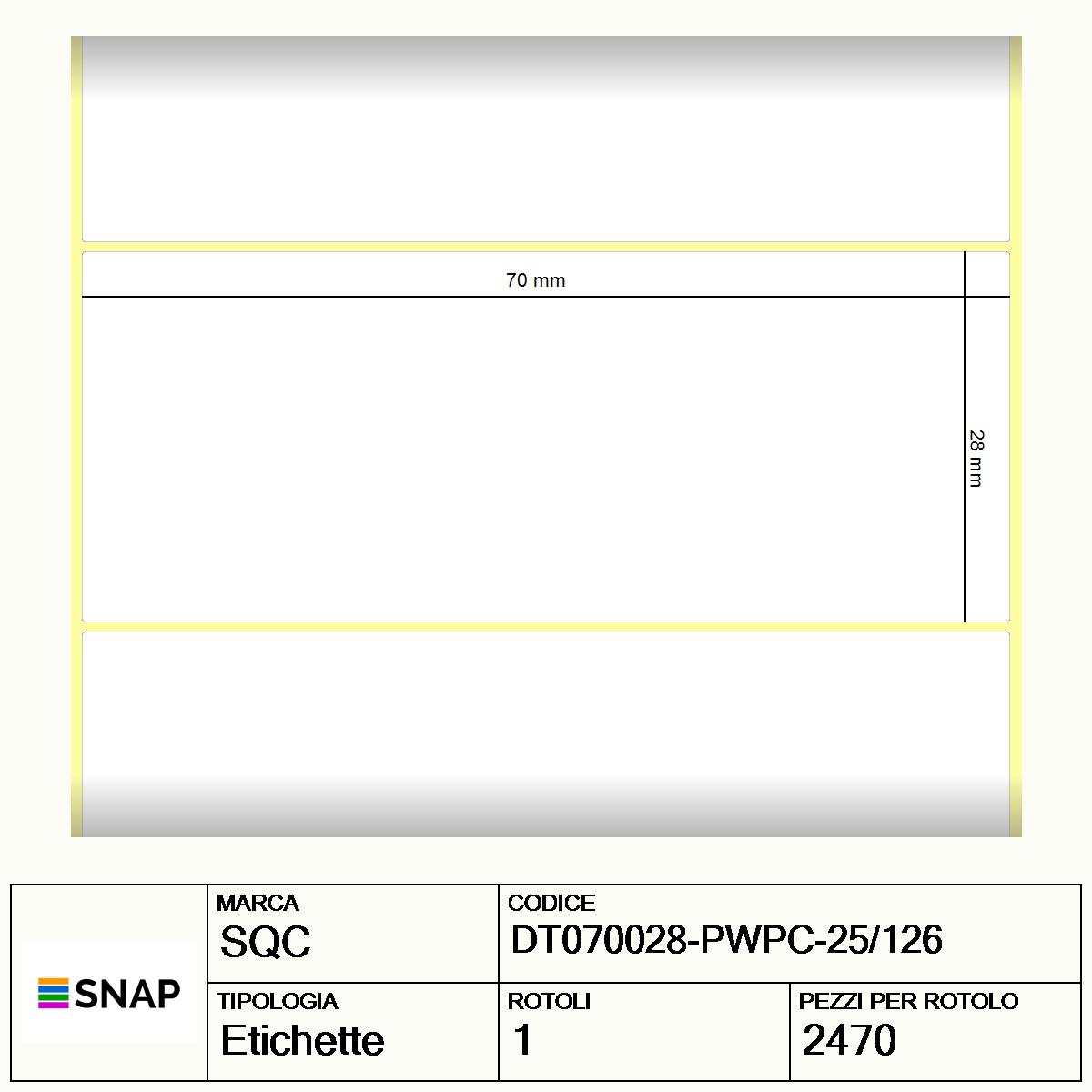 DT070028-PWPC-25/126 - Etichette SQC  S-DESK-PD Carta