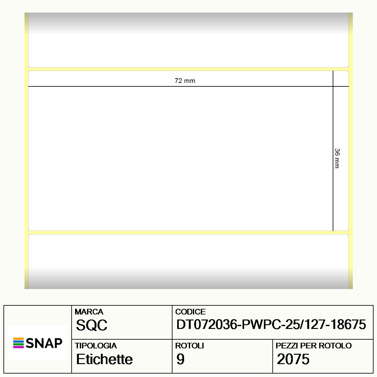 DT072036-PWPC-25/127-18675 - Etichette SQC  S-DESK-PD Carta