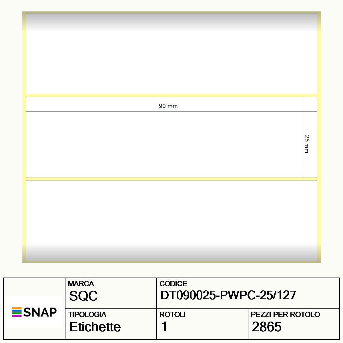 DT090025-PWPC-25/127 - Etichette SQC  S-DESK-PD Carta