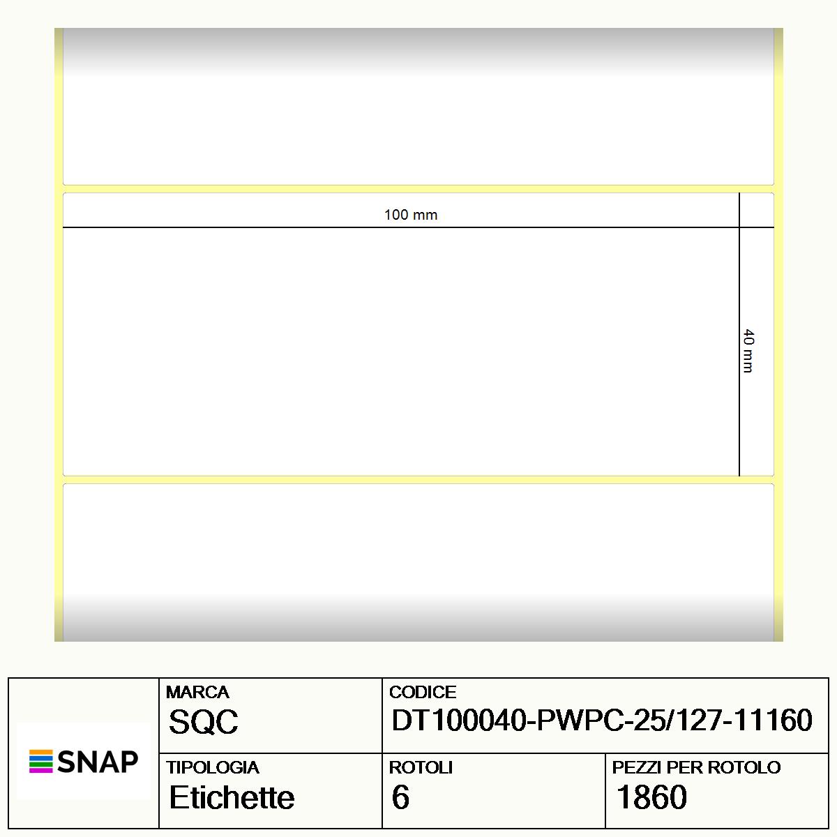 DT100040-PWPC-25/127-11160 - Etichette SQC  S-DESK-PD Carta