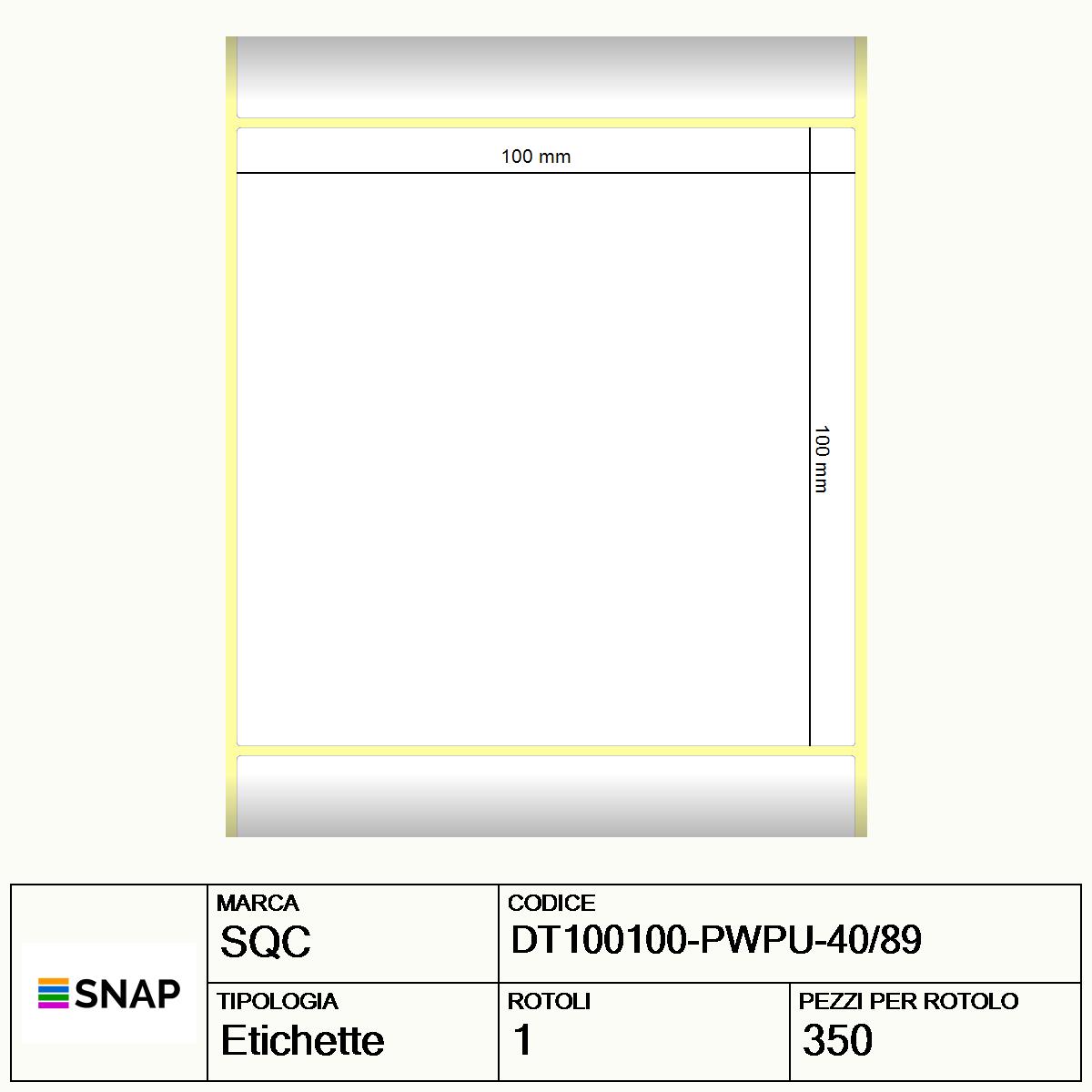DT100100-PWPU-40/89 - Etichette SQC  S-SHIP Carta