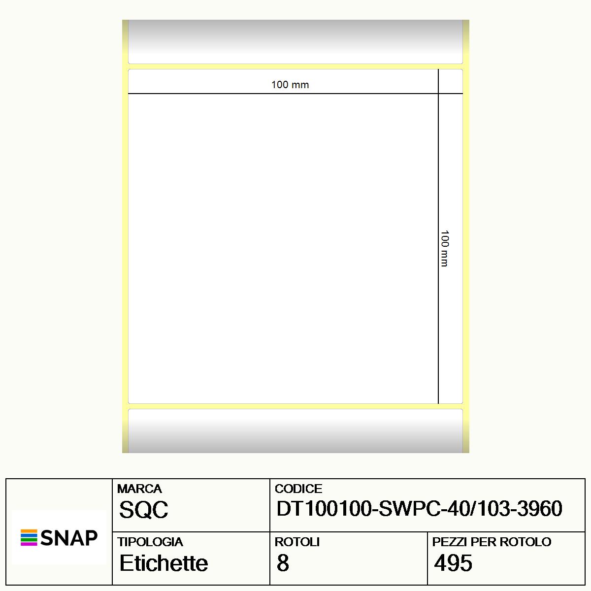DT100100-SWPC-40/103-3960 - Etichette SQC  S-DESK-PD Carta