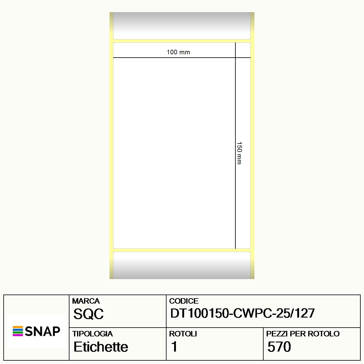 DT100150-CWPC-25/127 - Etichette SQC  S-DESK-PD Carta