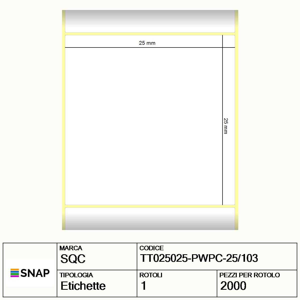 TT025025-PWPC-25/103 - Etichette SQC  Carta