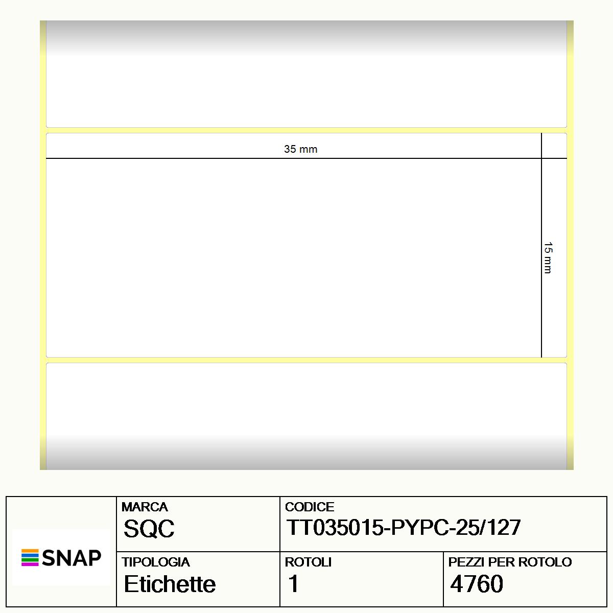 TT035015-PYPC-25/127 - Etichette SQC Personalizzato S-DESK-PTC Carta