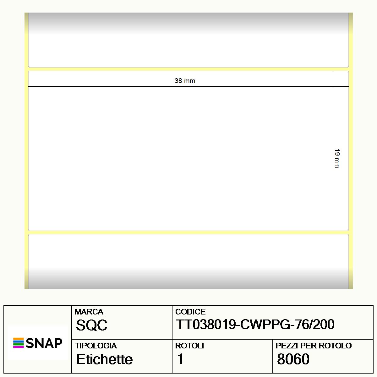 TT038019-CWPPG-76/200 - Etichette SQC  S-FROZEN Polipropilene