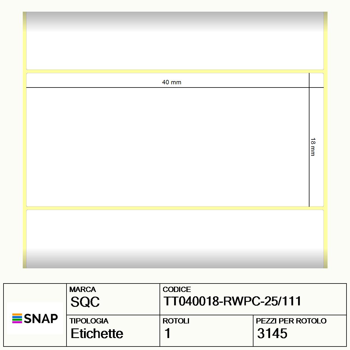 TT040018-RWPC-25/111 - Etichette SQC  Carta