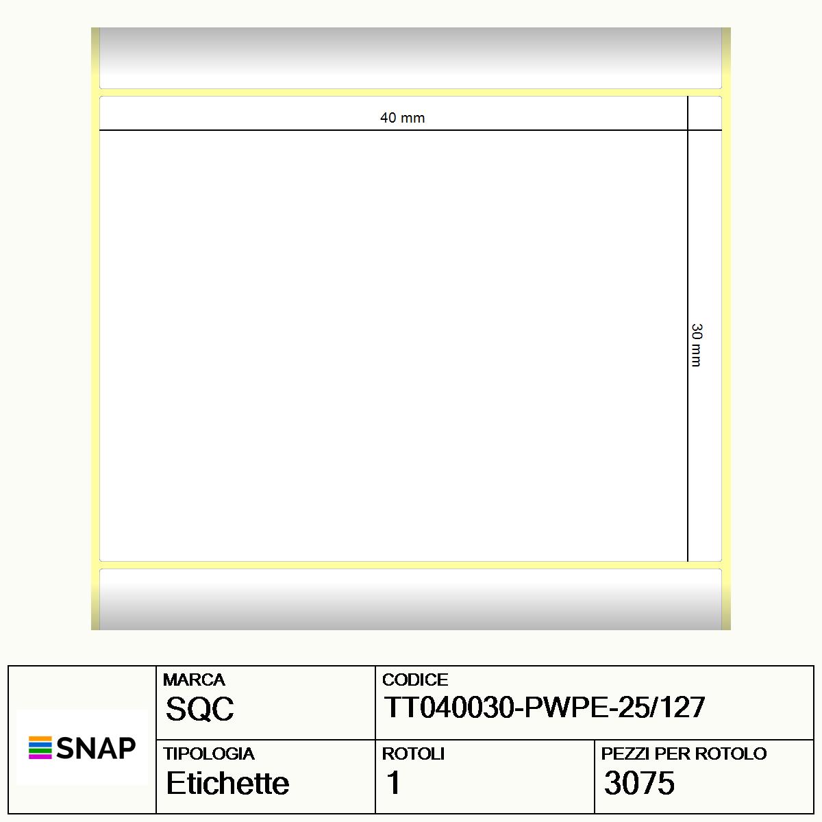 TT040030-PWPE-25/127 - Etichette SQC  S-STRONG Poliestere