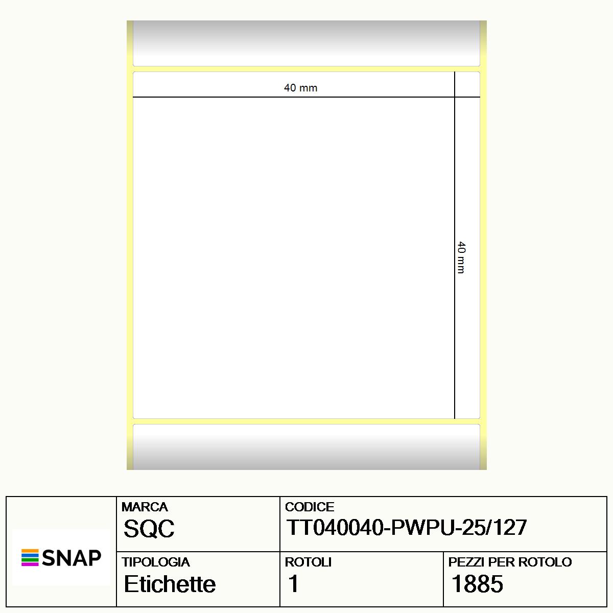 TT040040-PWPU-25/127 - Etichette SQC  S-DESK-PT Carta