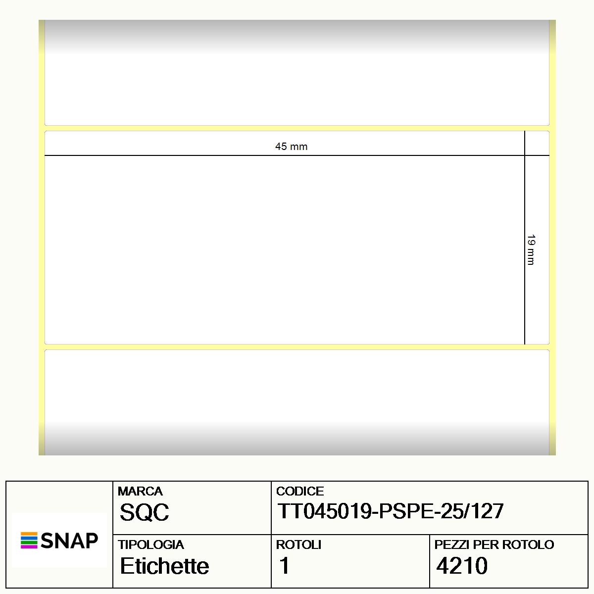 TT045019-PSPE-25/127 - Etichette SQC Argento S-FRICTION Poliestere