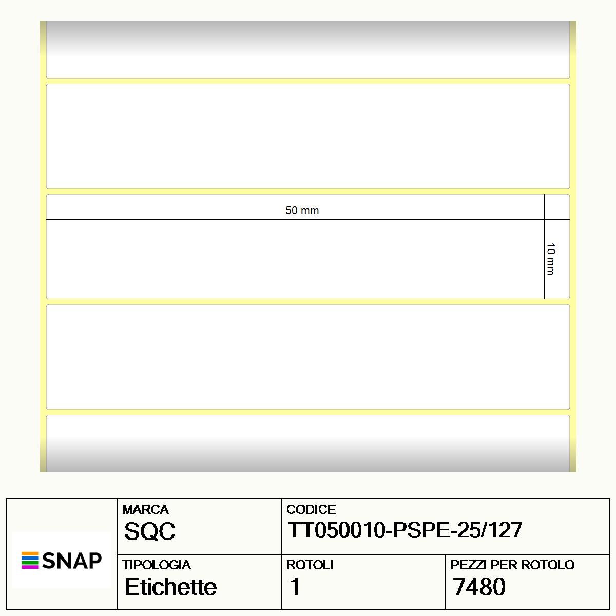 TT050010-PSPE-25/127 - Etichette SQC Argento S-FRICTION Poliestere