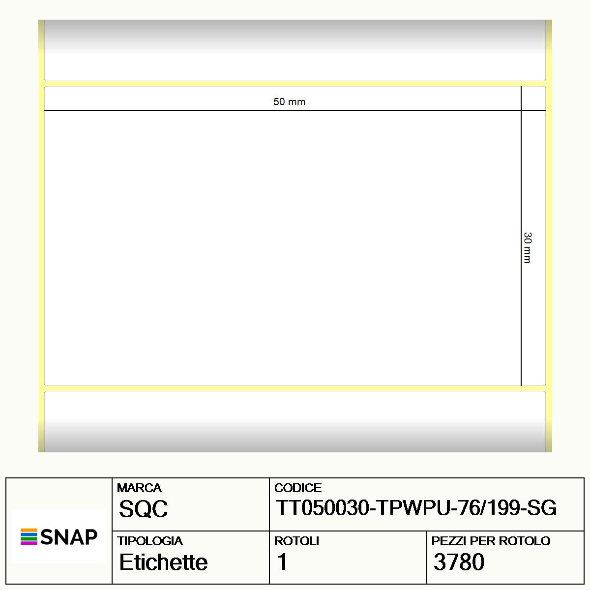 TT050030-TPWPU-76/199-SG - Etichette SQC  S-HEALTCARE Carta