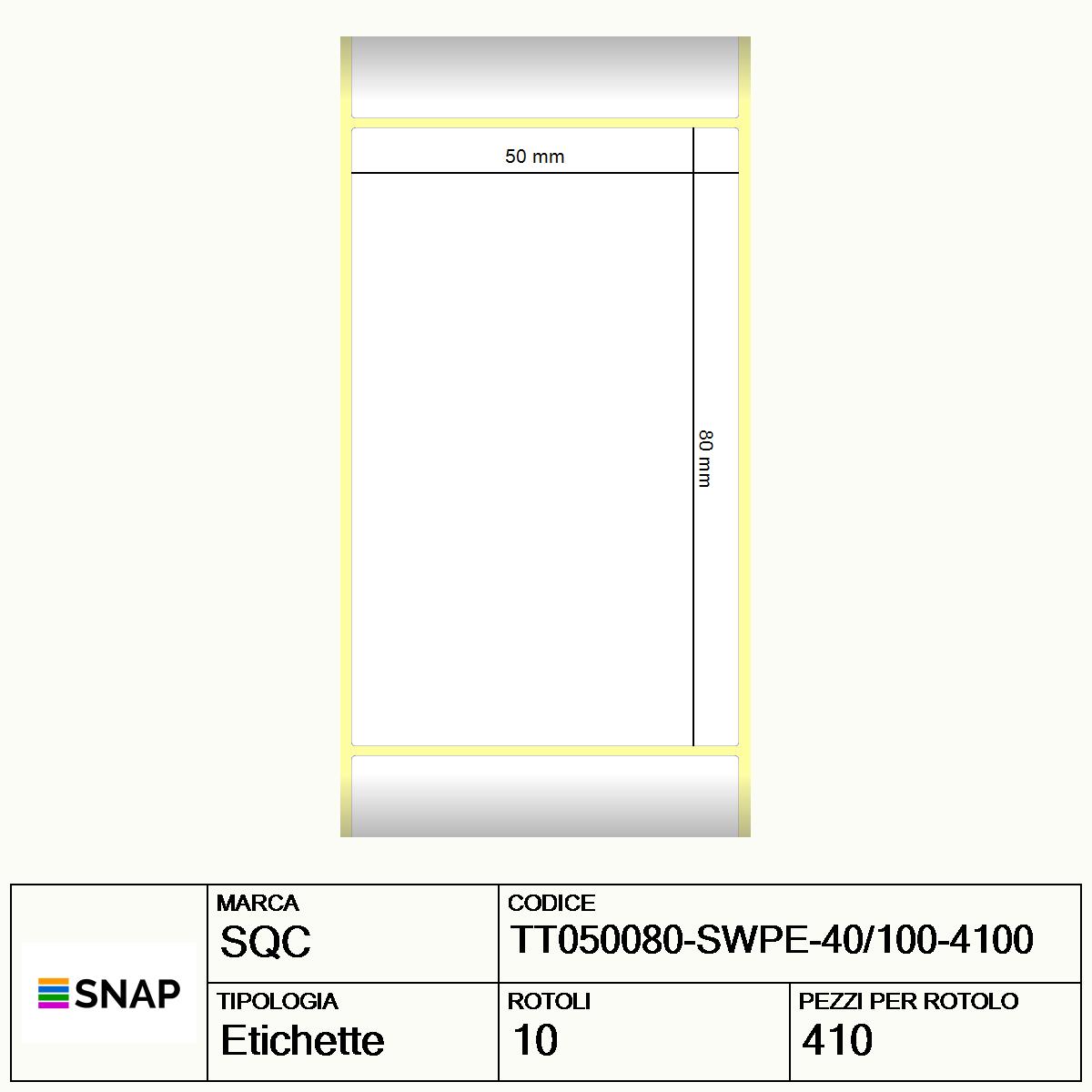 TT050080-SWPE-40/100-4100 - Etichette SQC  S-STRONG Polietilene