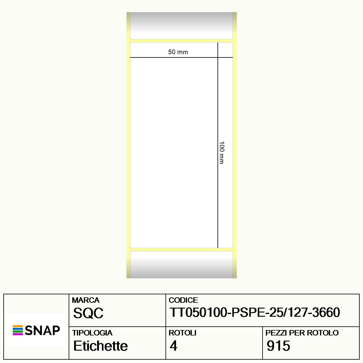 TT050100-PSPE-25/127-3660 - Etichette SQC Argento S-FRICTION