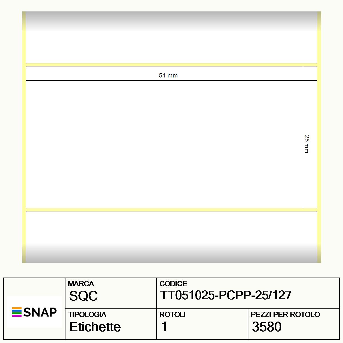 TT051025-PCPP-25/127 - Etichette SQC Trasparente neutro S-DESK-ST