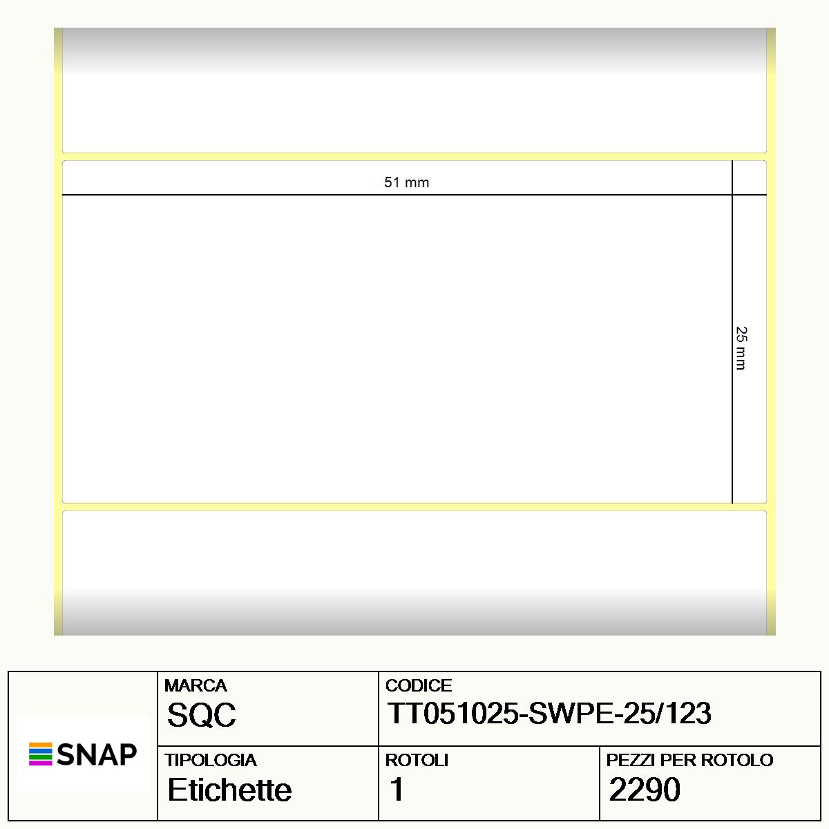 TT051025-SWPE-25/123 - Etichette SQC  S-FRICTION Polietilene