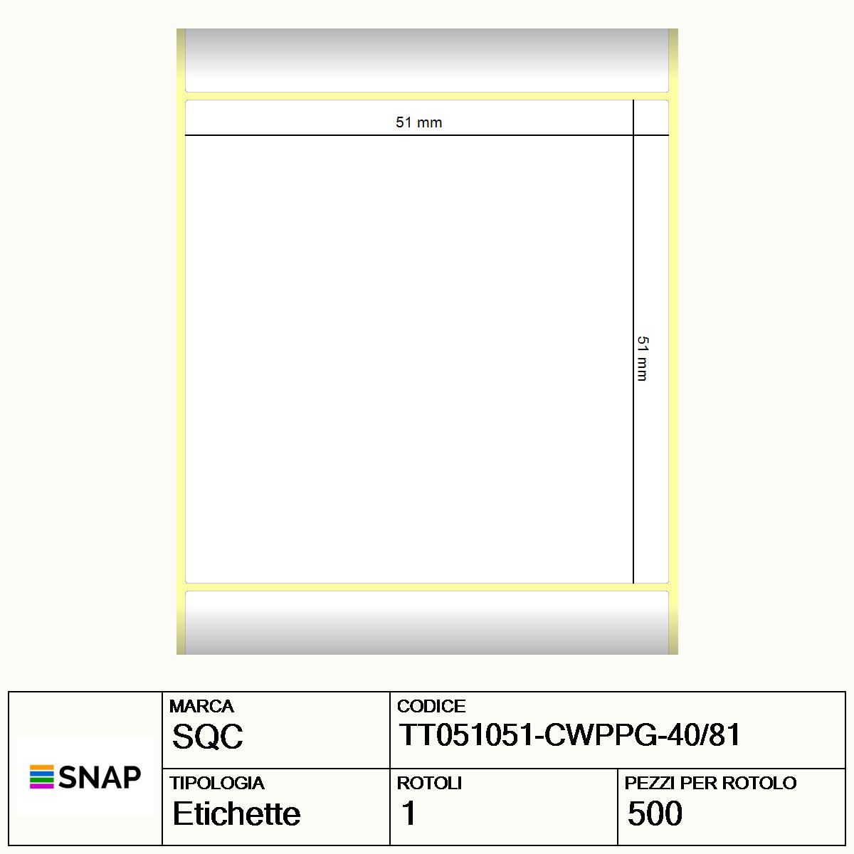 TT051051-CWPPG-40/81 - Etichette SQC  S-STRONG Polipropilene