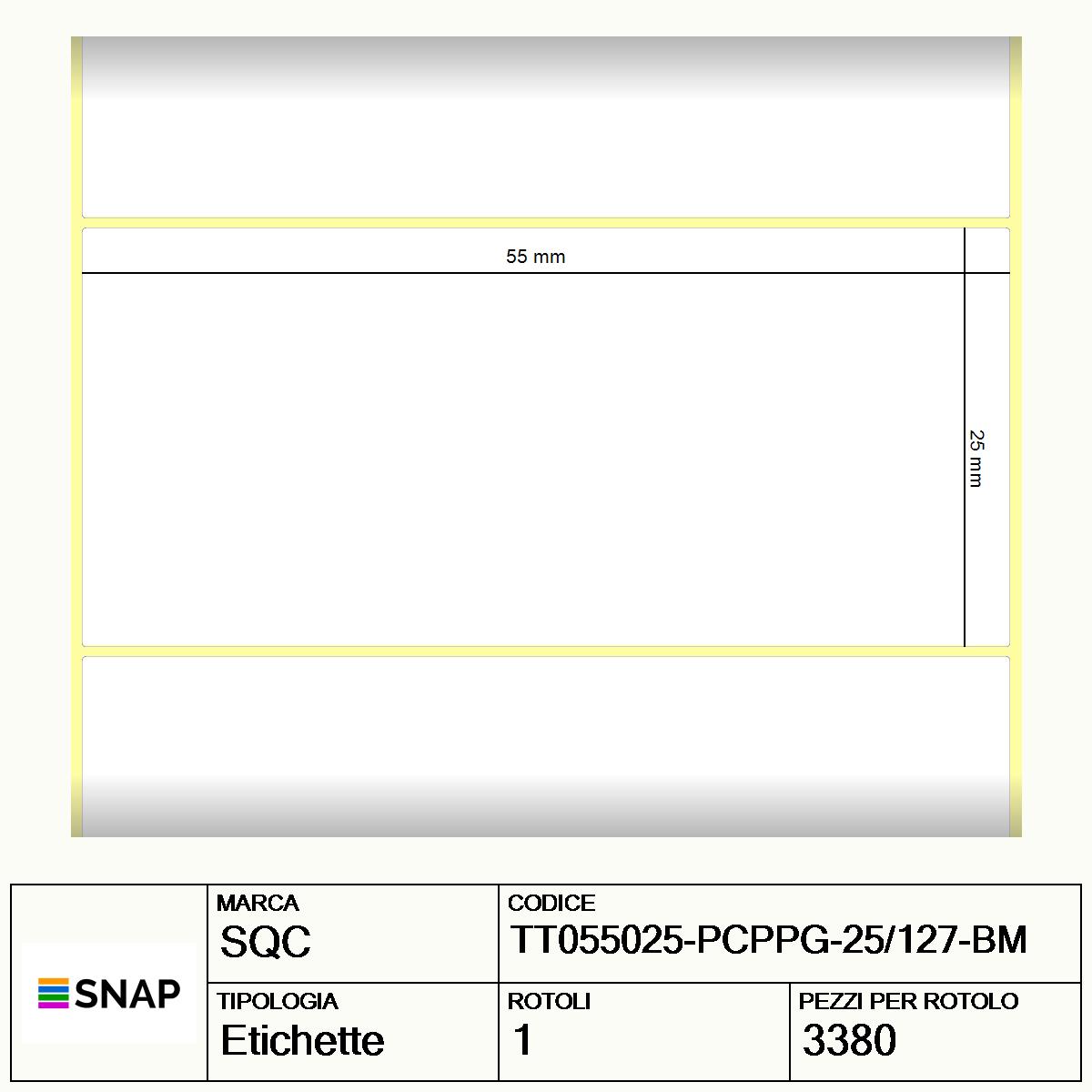 TT055025-PCPPG-25/127-BM - Etichette SQC Trasparente neutro