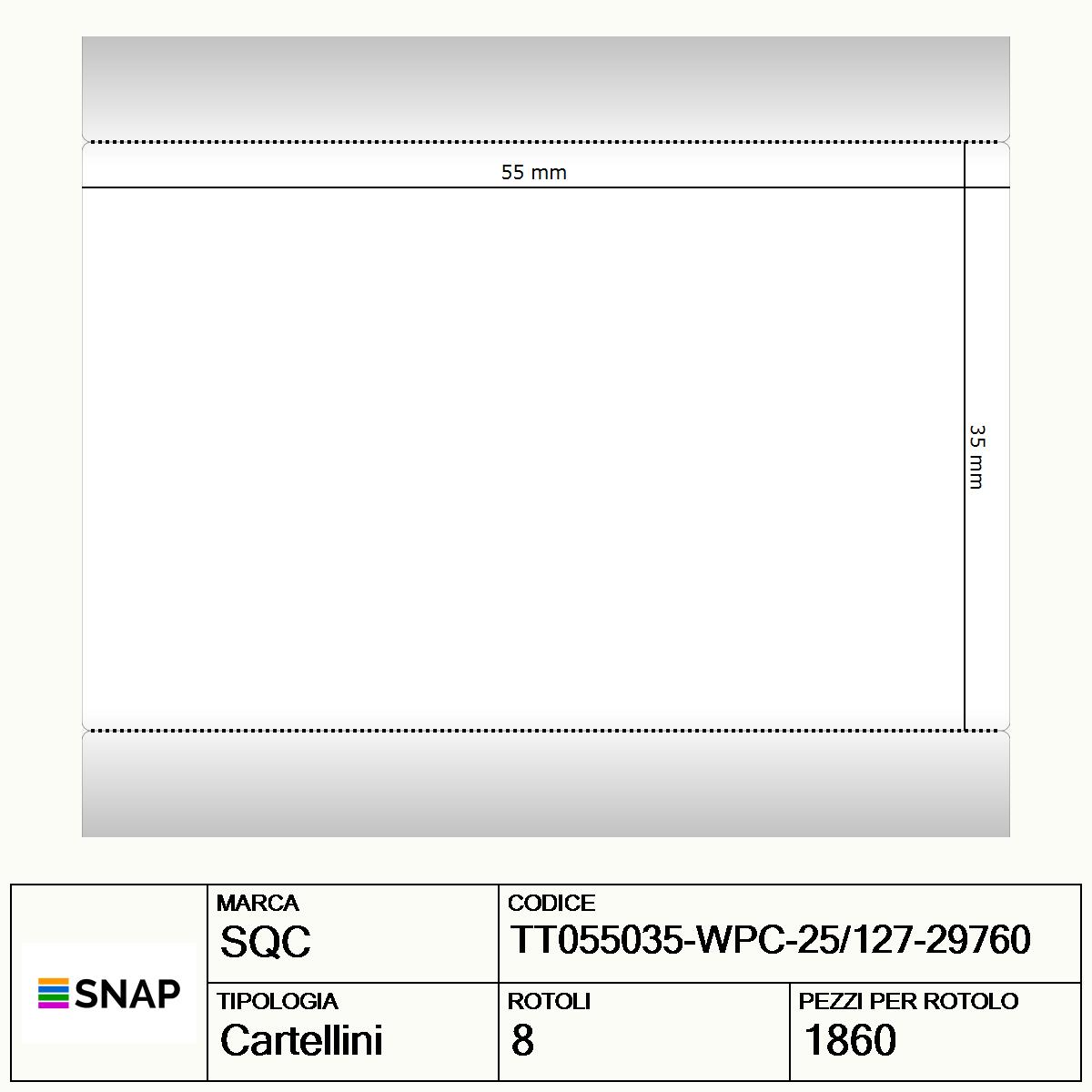 TT055035-WPC-25/127-29760 - Cartellini SQC  S-TAGS-PT Carta