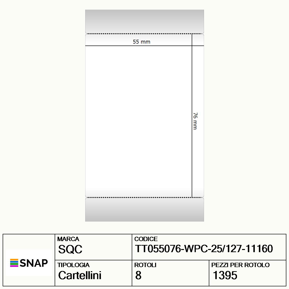 TT055076-WPC-25/127-11160 - Cartellini SQC  S-TAGS-PT Carta