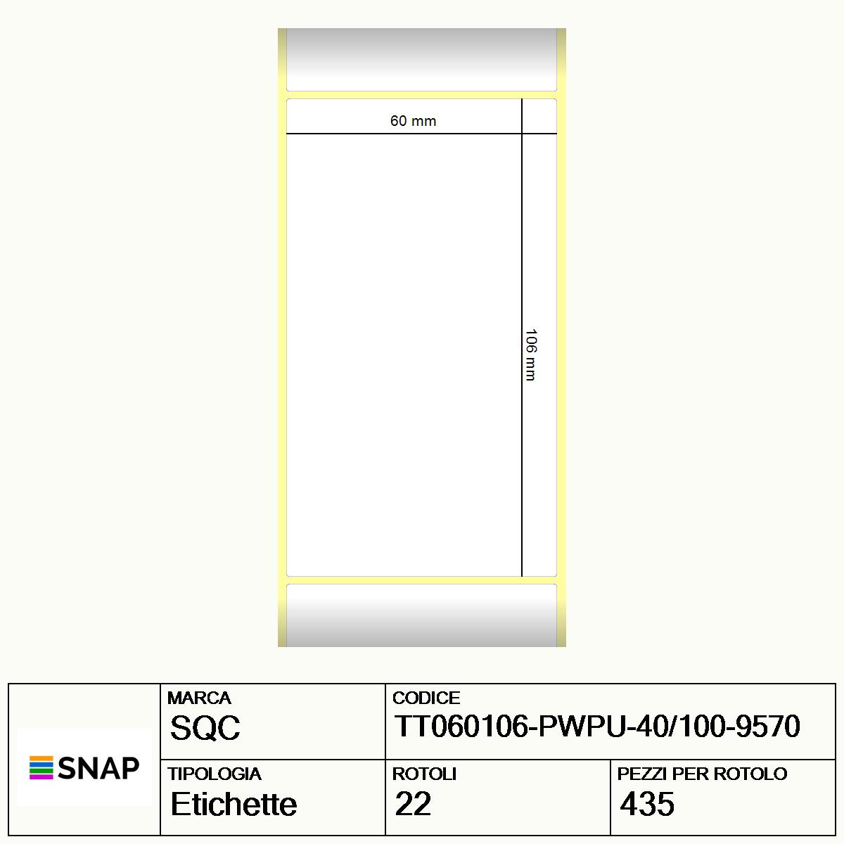 TT060106-PWPU-40/100-9570 - Etichette SQC  S-DESK-PT Carta