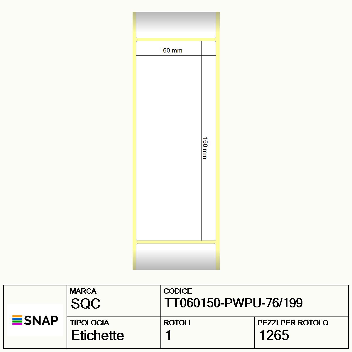 TT060150-PWPU-76/199 - Etichette SQC  S-HARD-PT Carta