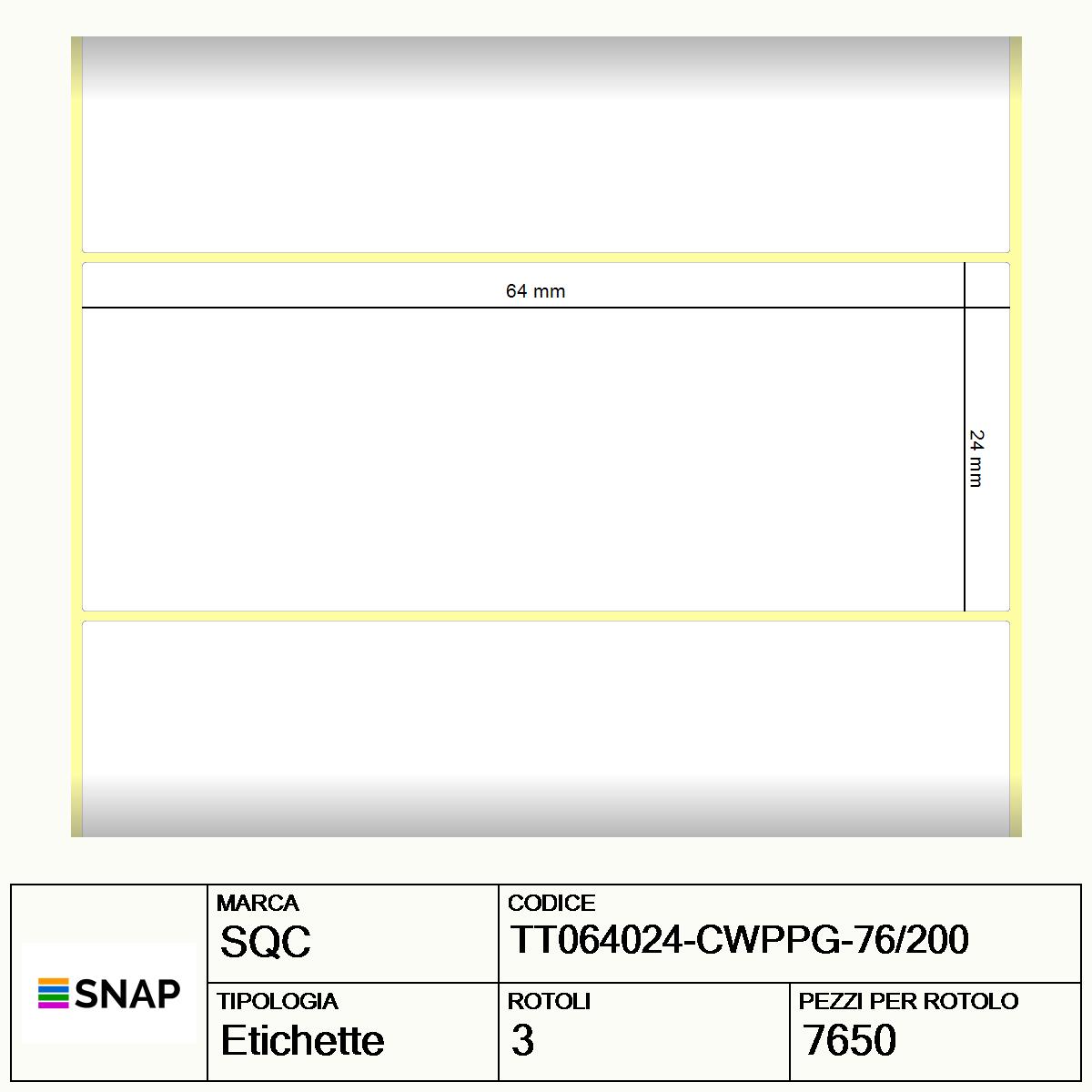 TT064024-CWPPG-76/200 - Etichette SQC  S-FROZEN Polipropilene