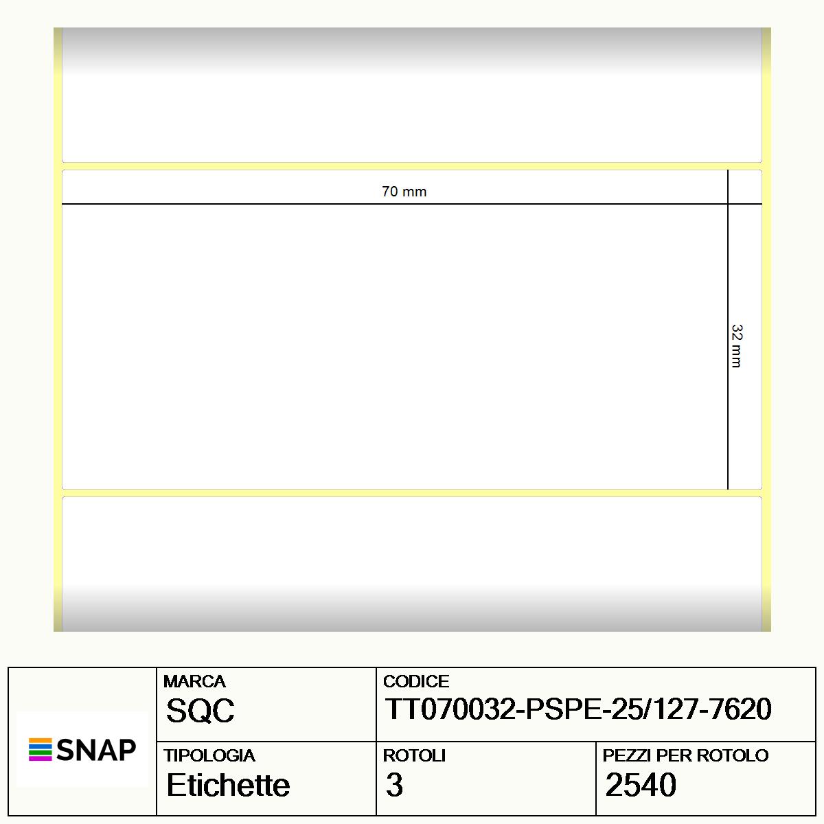TT070032-PSPE-25/127-7620 - Etichette SQC  S-FRICTION Poliestere