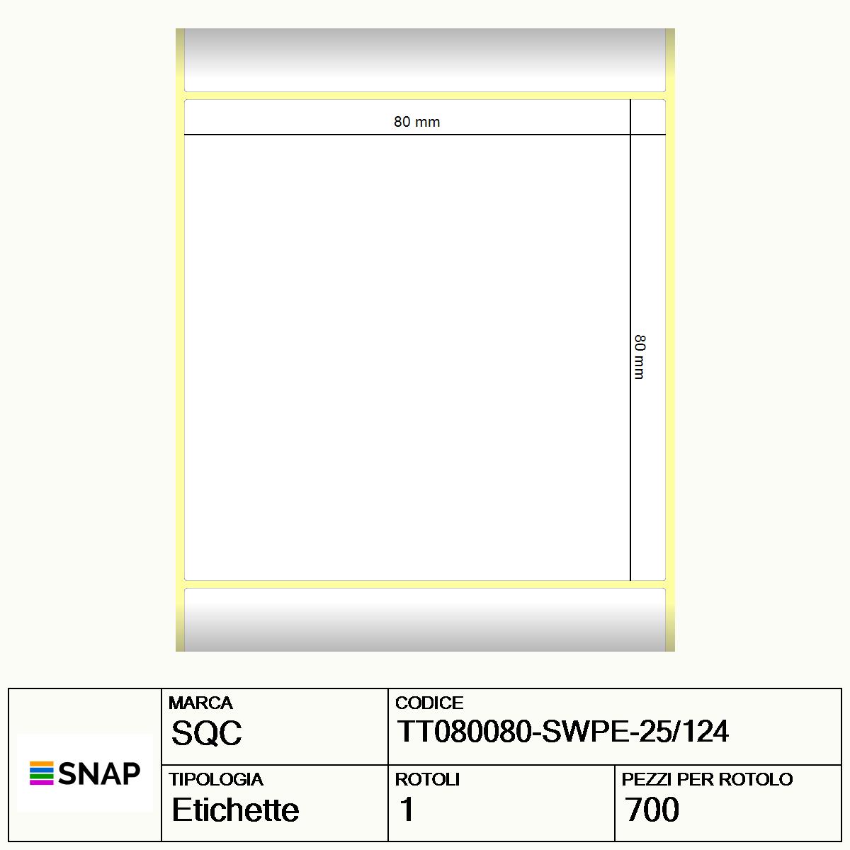 TT080080-SWPE-25/124 - Etichette SQC  S-STRONG Polietilene