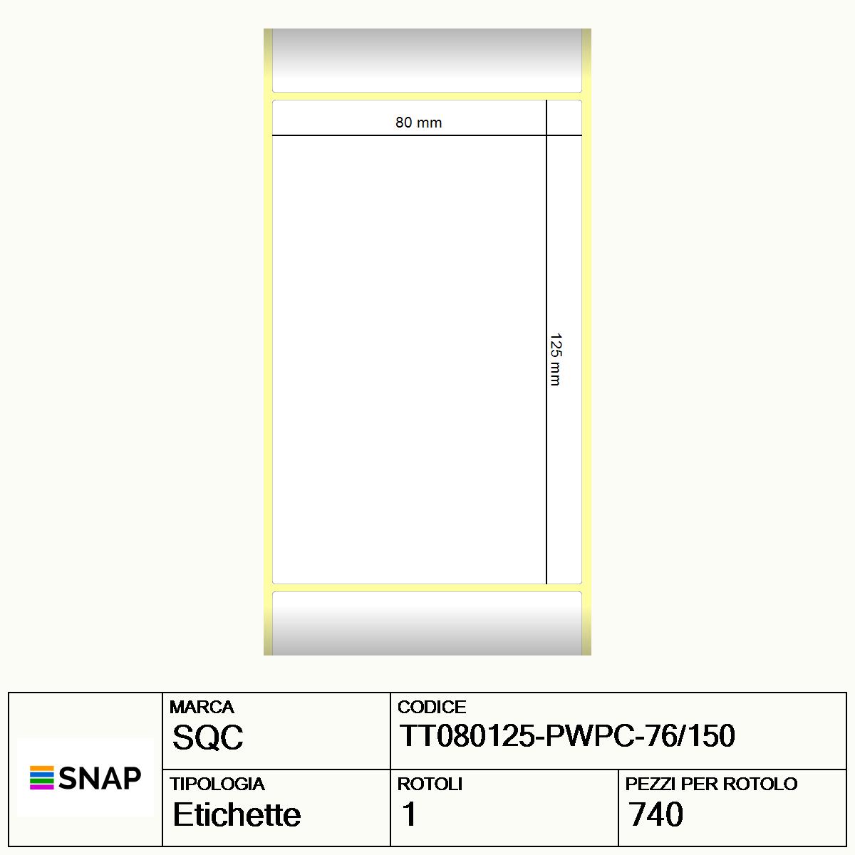 TT080125-PWPC-76/150 - Etichette SQC  S-HARD-PT Carta