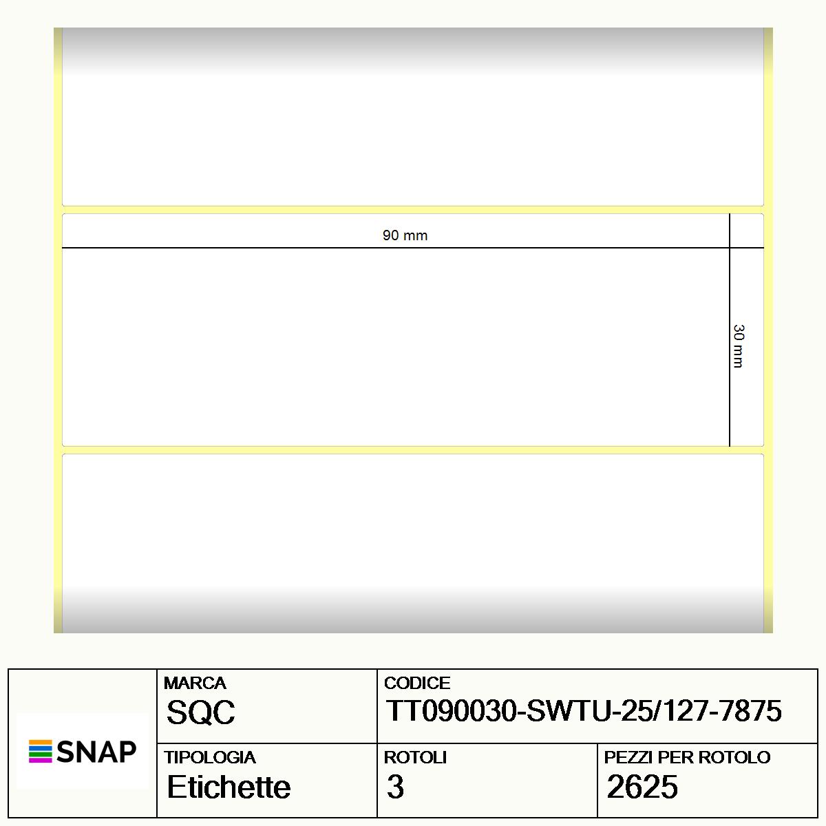 TT090030-SWTU-25/127-7875 - Etichette SQC  S-TYRE Carta