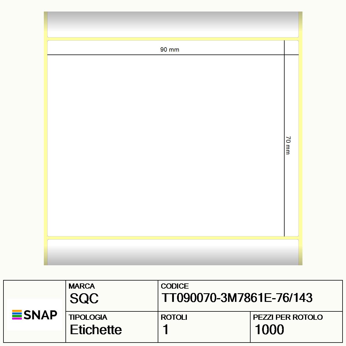 TT070040-3M76751-25/127 - Etichette SQC Alluminio S-by3M Poliestere