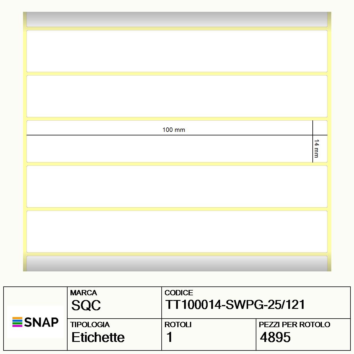 TT100014-SWPG-25/121 - Etichette SQC  S-FROZEN Polipropilene