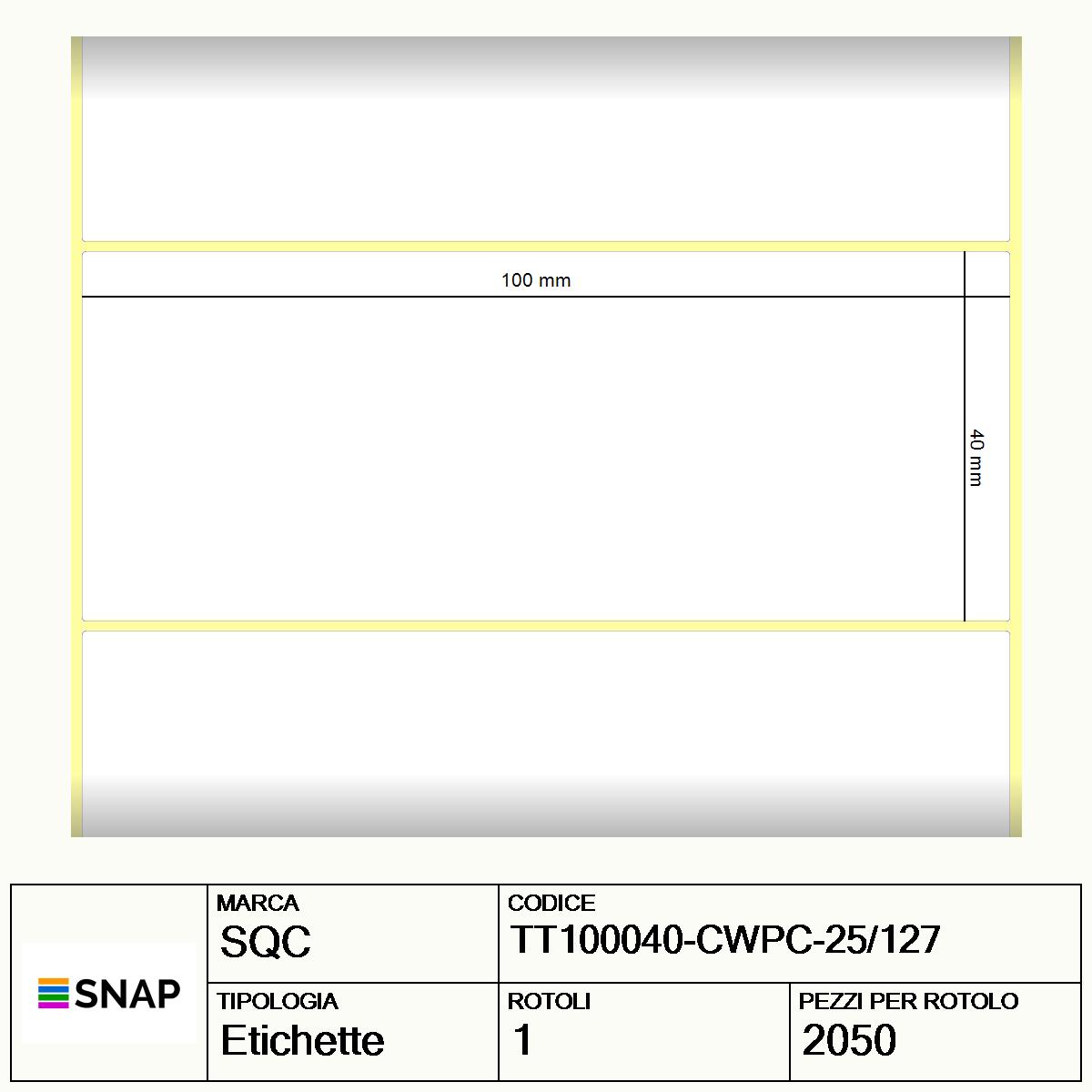 TT100040-CWPC-25/127 - Etichette SQC  S-FROZEN Carta