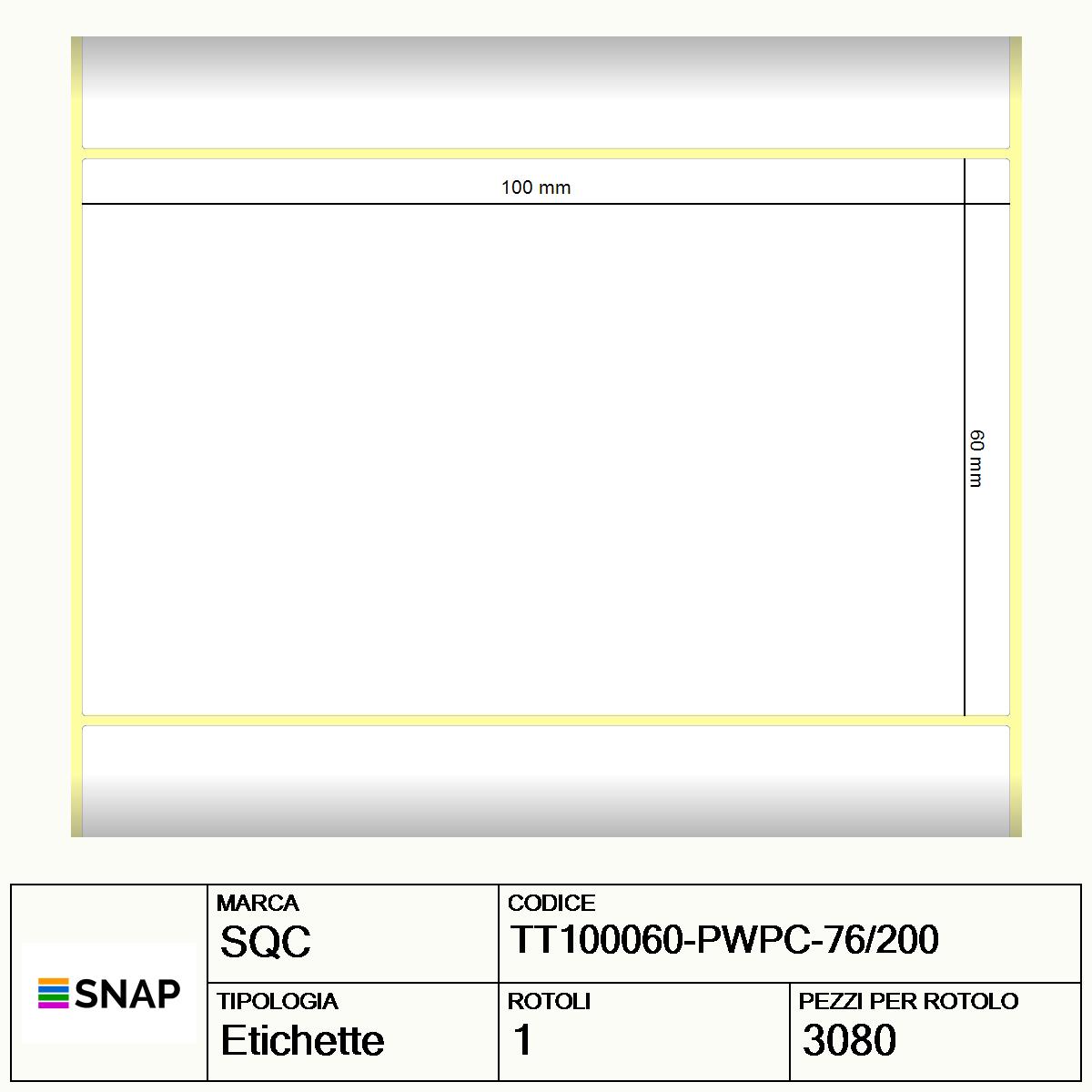 TT100060-PWPC-76/200 - Etichette SQC  S-HARD-PT Carta