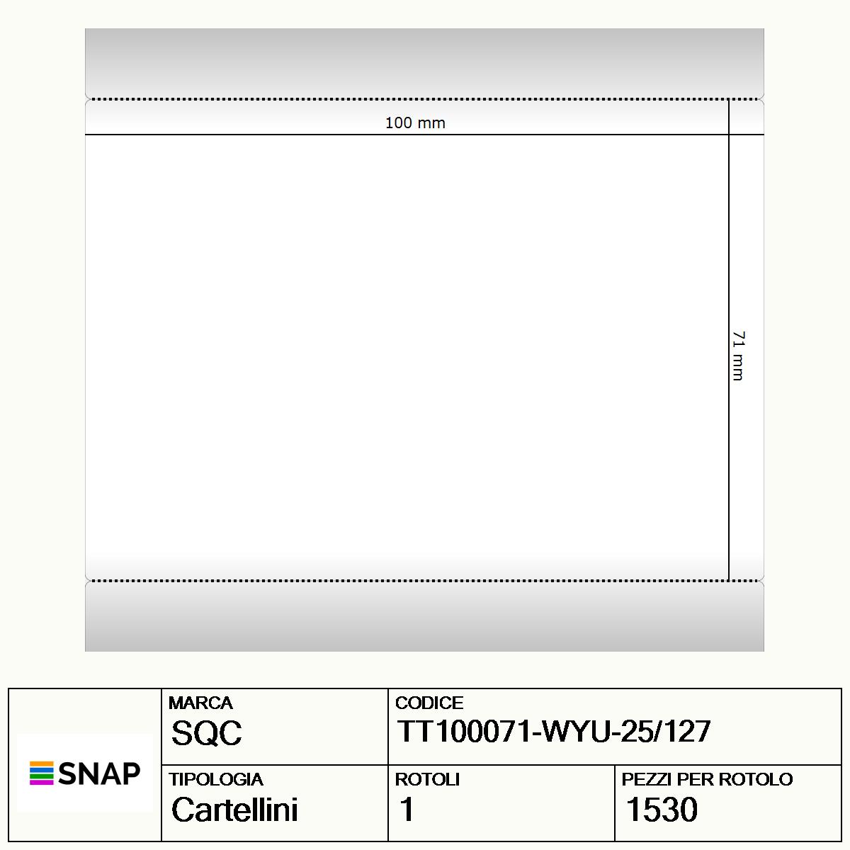 TT110071-WYU-25/127 - Cartellini SQC  S-DESK-ST Poliestere