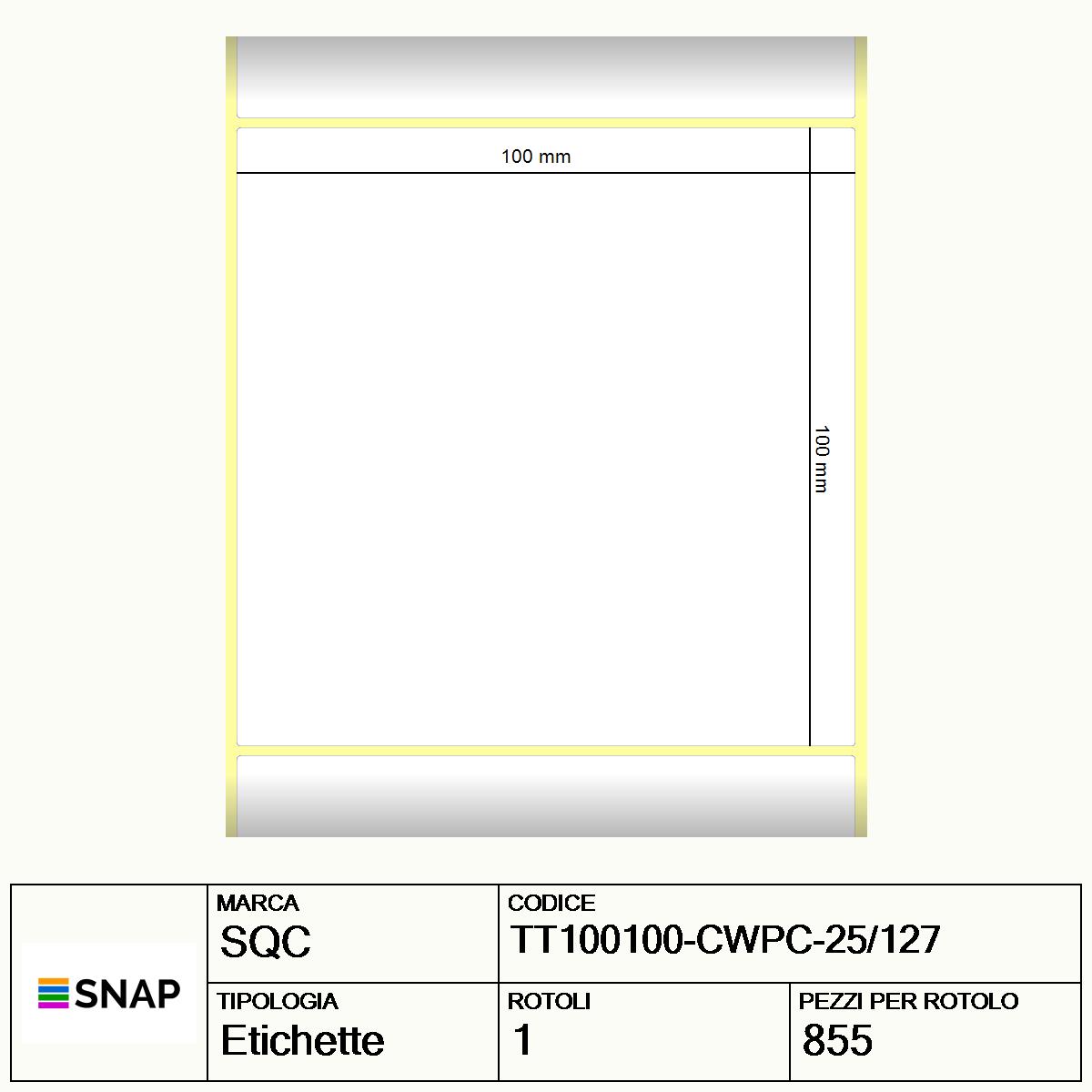 TT100100-CWPC-25/127 - Etichette SQC  S-FROZEN Carta